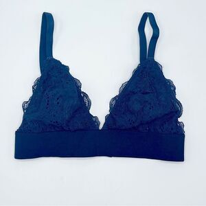 Lively triangle lace navy blue bralette